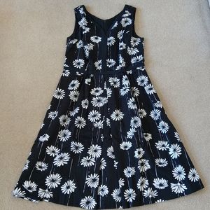 Black and white flora dress